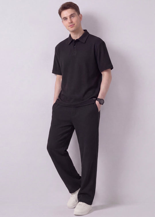 Black WK - Premium Waffle Knit Twinset