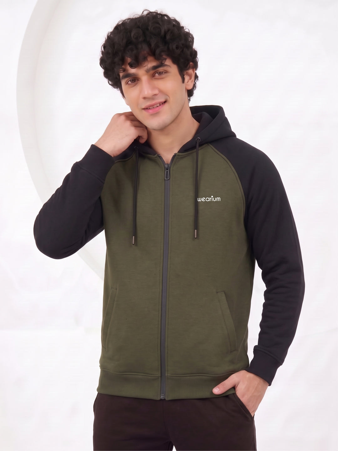 Core Contrast Premium Cotton – Olive Green & Black