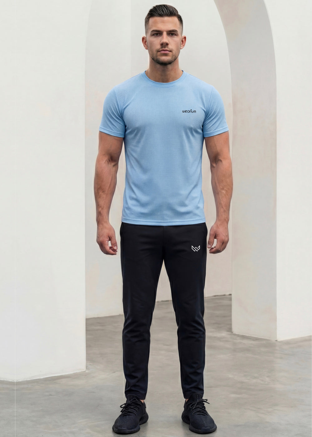 Imported Mesh Block Tee - Sky Blue