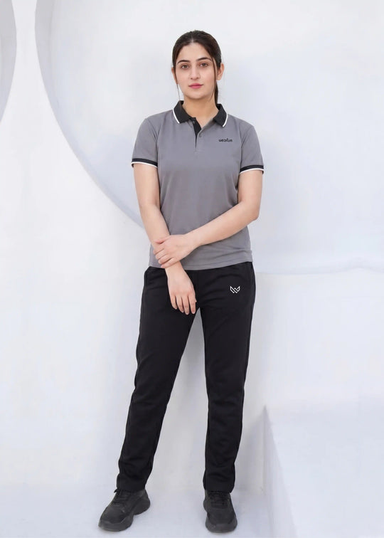 Women's/Graphite - Premium Cotton Polo Twinset