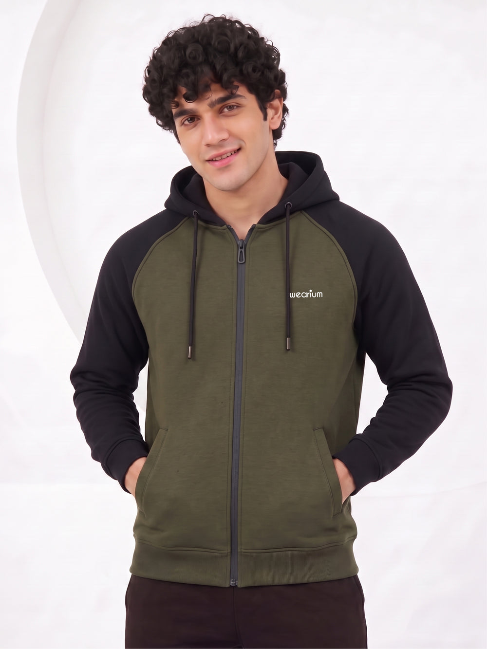 Core Contrast Premium Cotton – Olive Green & Black