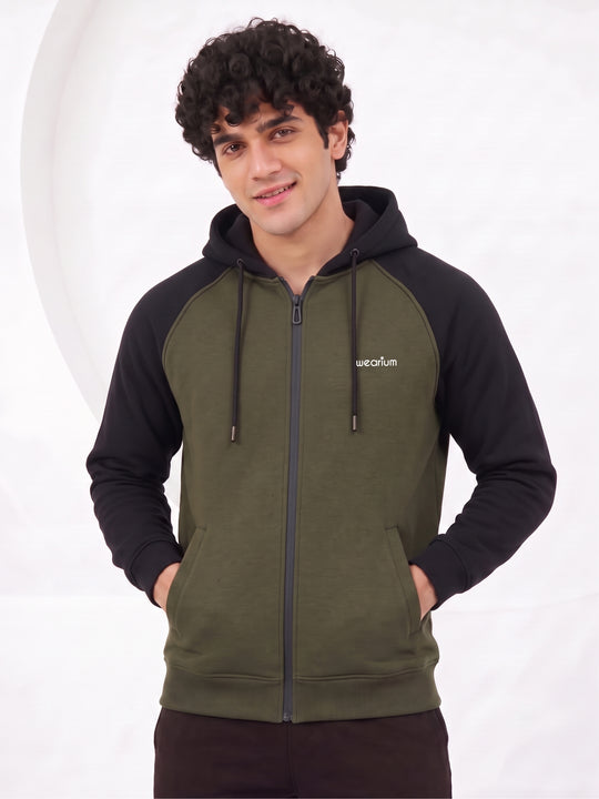 Core Contrast Premium Cotton – Olive Green & Black