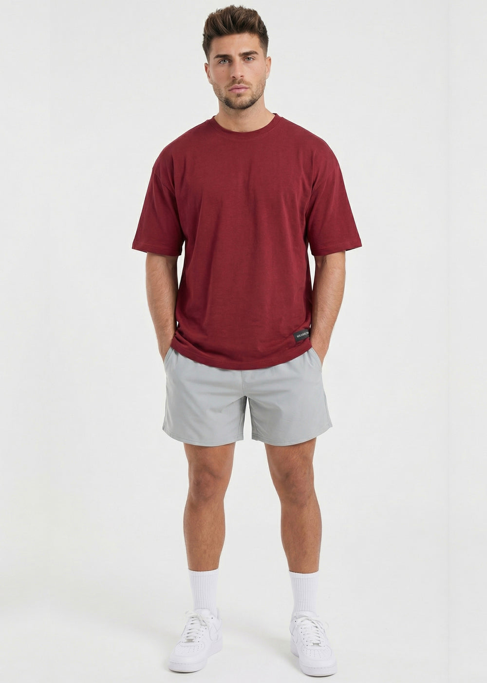 W Prime Oversized Tee - Red 100% Cotton