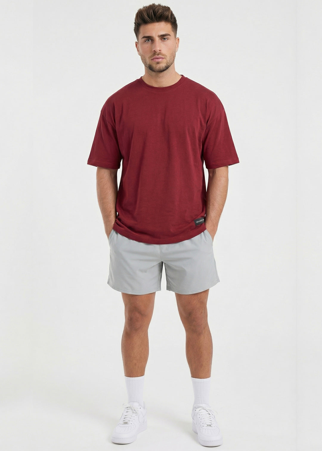 W Prime Oversized Tee - Red 100% Cotton