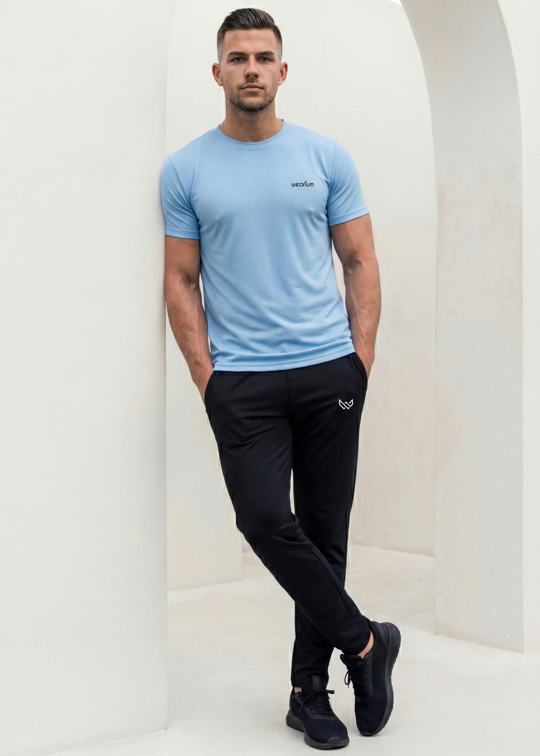 Imported Mesh Block Tee - Sky Blue