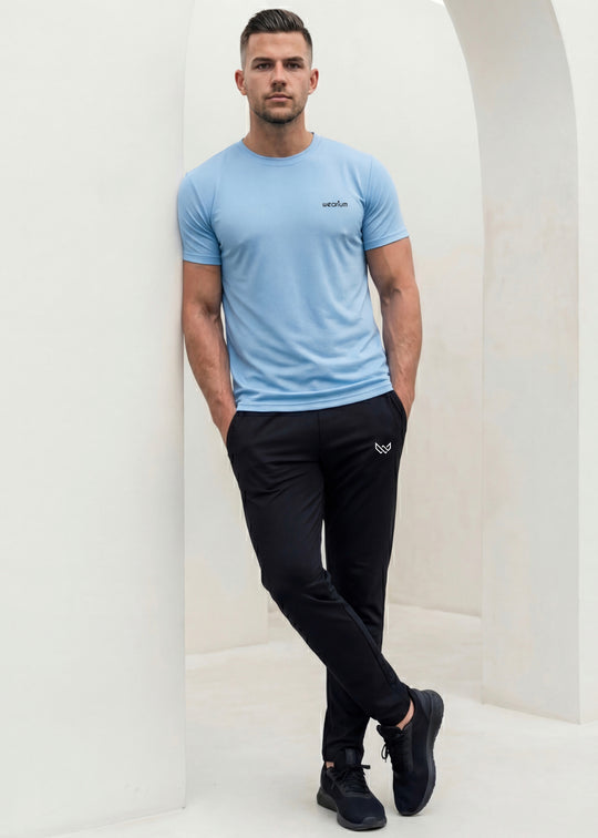 Imported Mesh Block Tee - Sky Blue