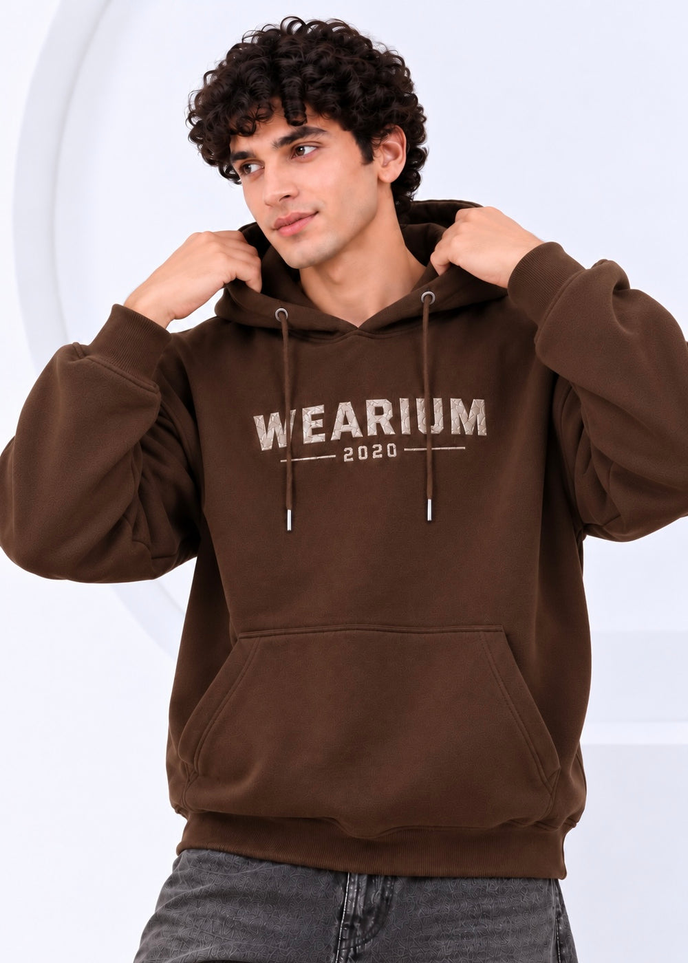 Leather Emblem Hoodie - Premium Cotton Fleece