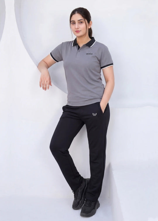 Women's/Graphite - Premium Cotton Polo Twinset