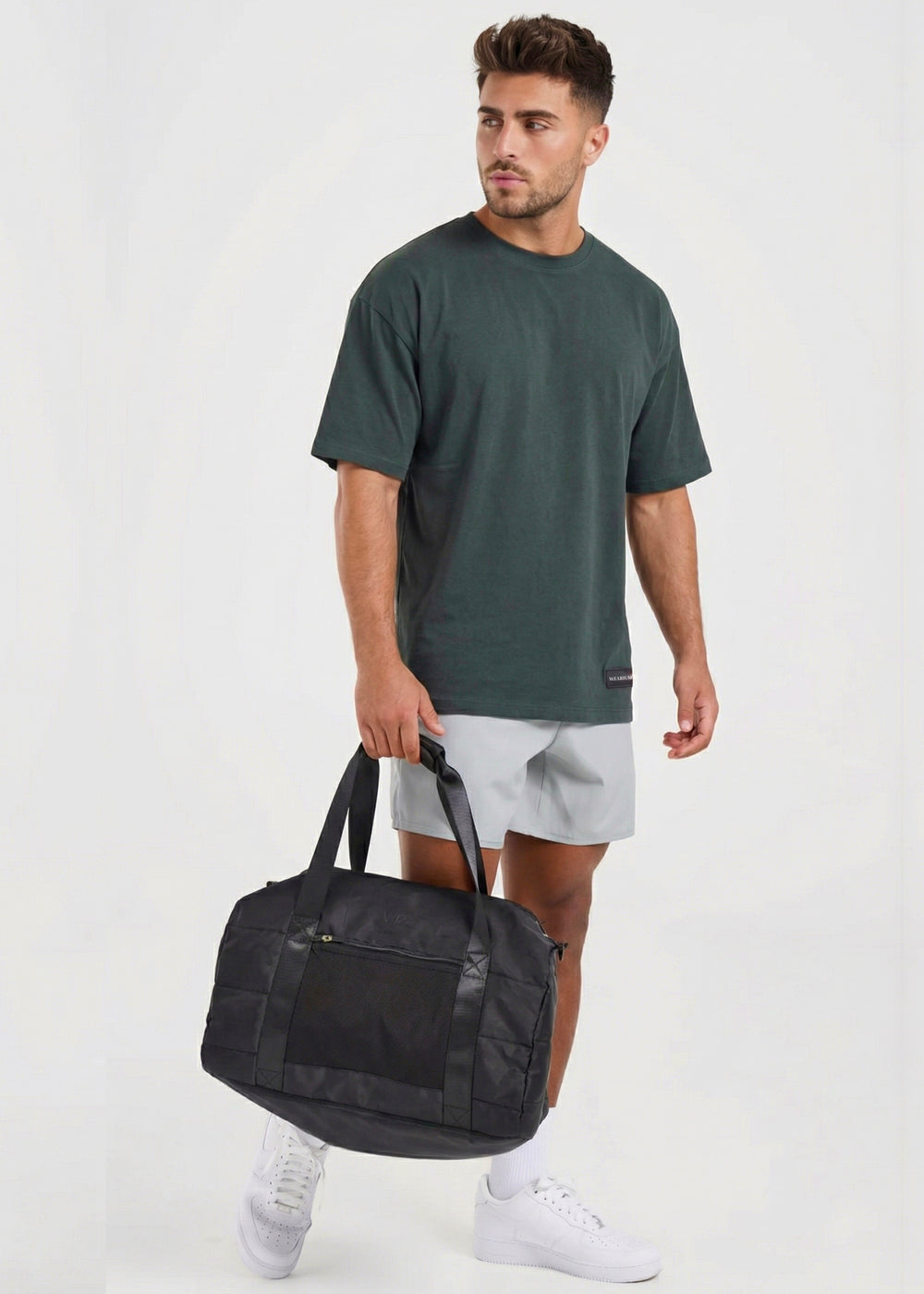 W Prime Oversized Tee - Dk Green 100% Cotton