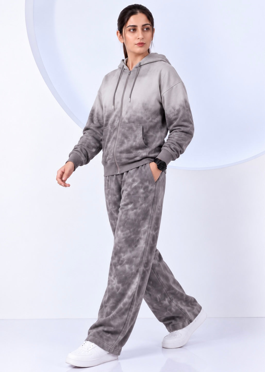 W-Premium StoneWash - 100% Cotton Fleece Tracksuit