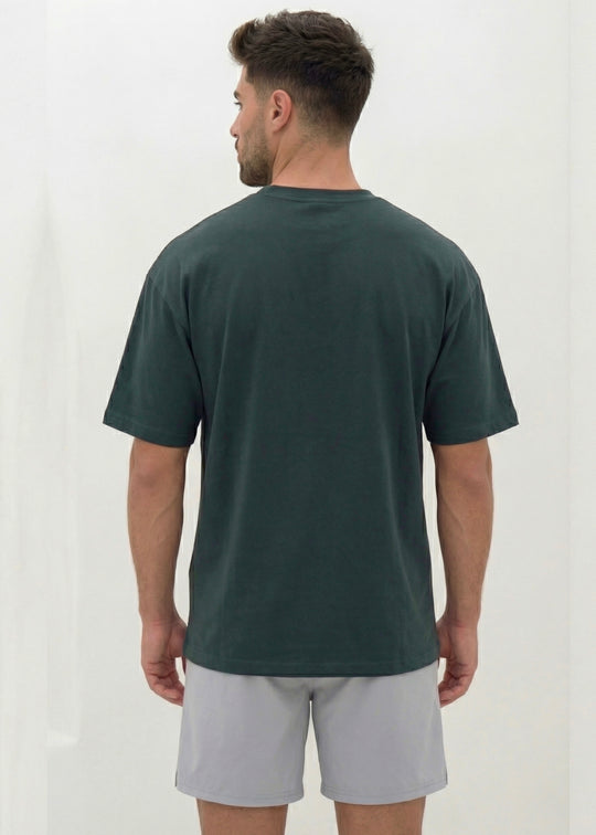 W Prime Oversized Tee - Dk Green 100% Cotton