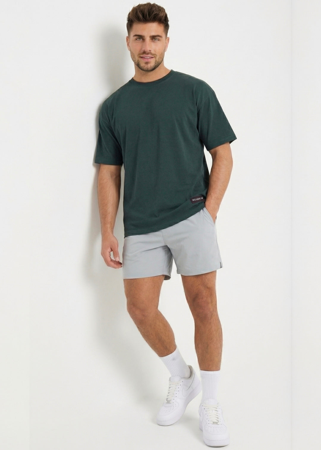 W Prime Oversized Tee - Dk Green 100% Cotton