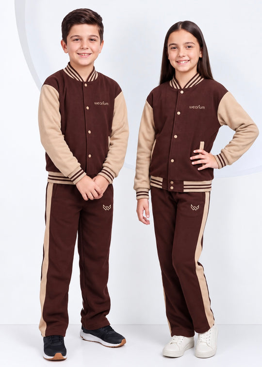 Heritage Brown Varsity - Kids Winter Tracksuit