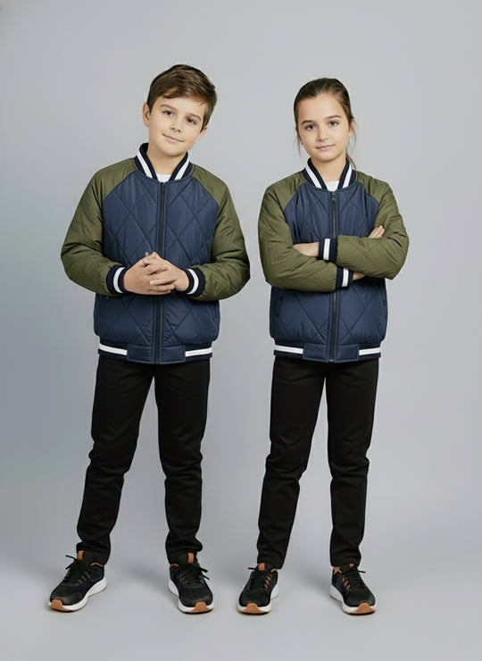 Olive Aura Bomber Jacket - Kids