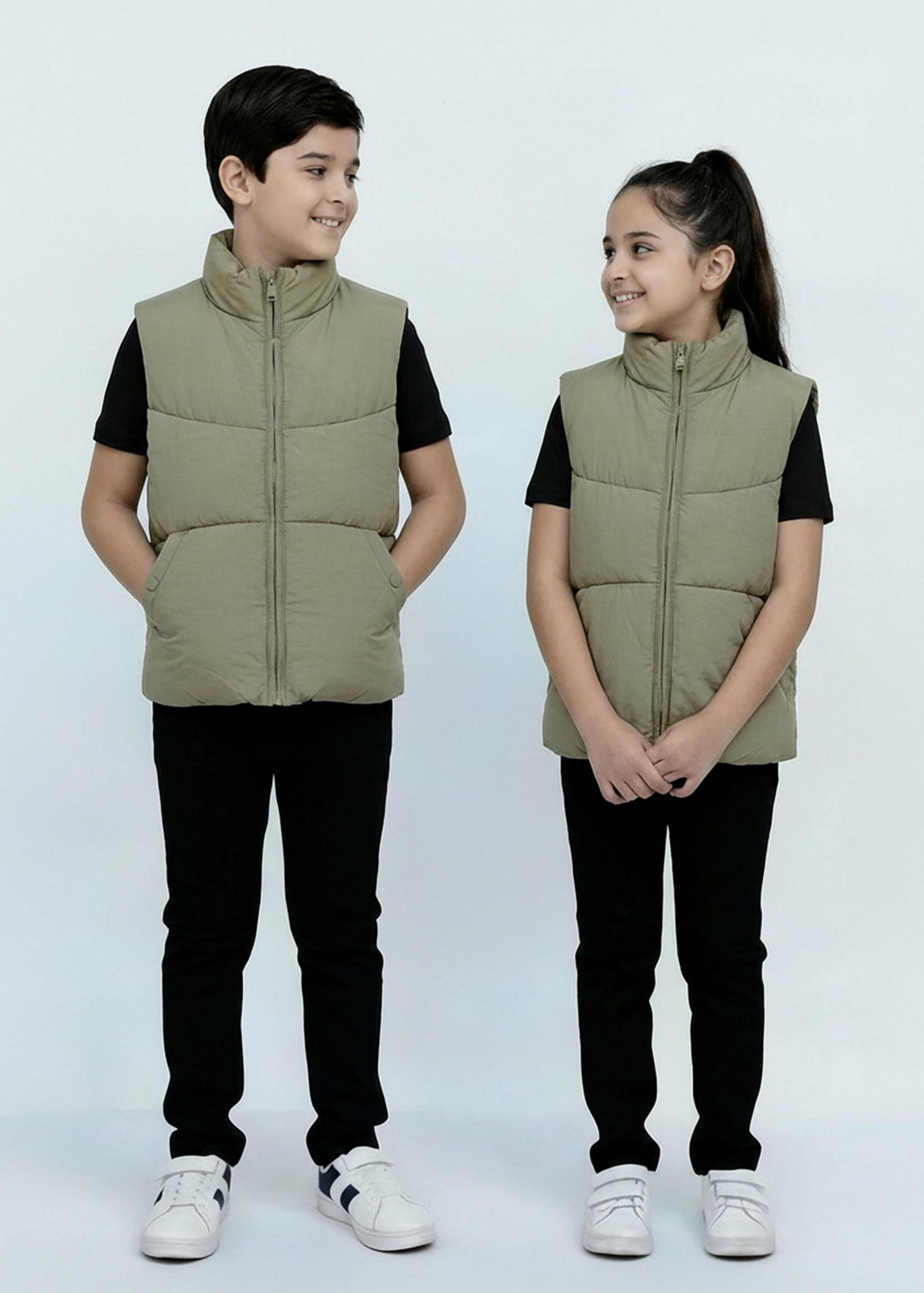 Sage Green Puffer Jacket - Kids