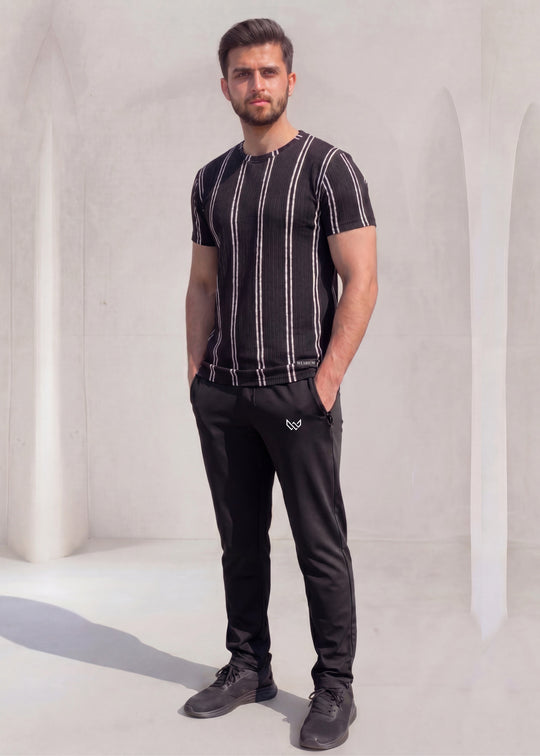 Retro Stripe Set - Black Twinset