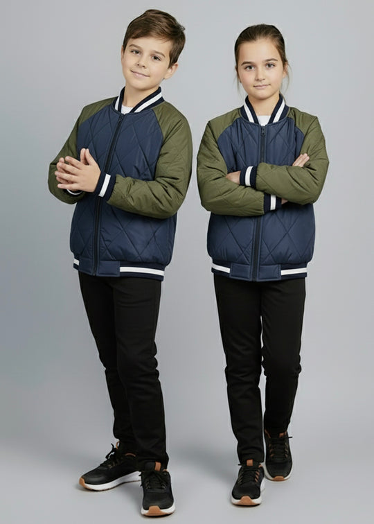 Olive Aura Bomber Jacket - Kids