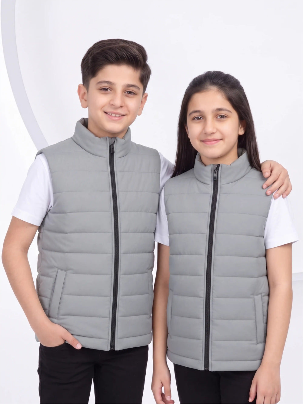 Premium Grey Puffer Jacket - Kids