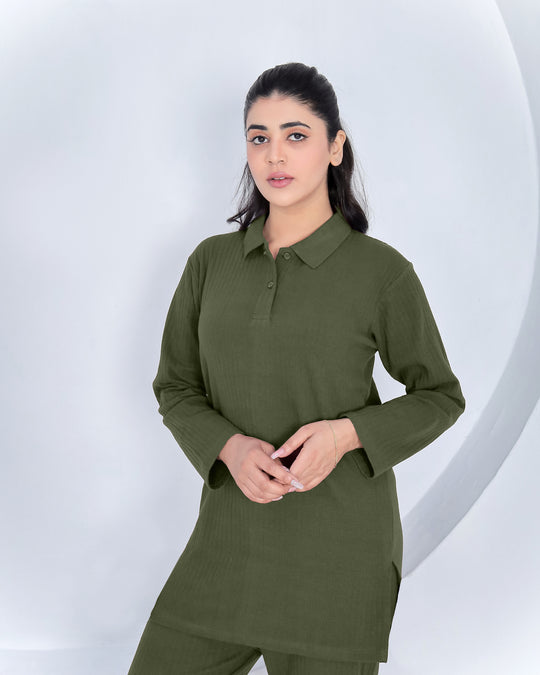 Olive Charm - Premium Cotton Twinset