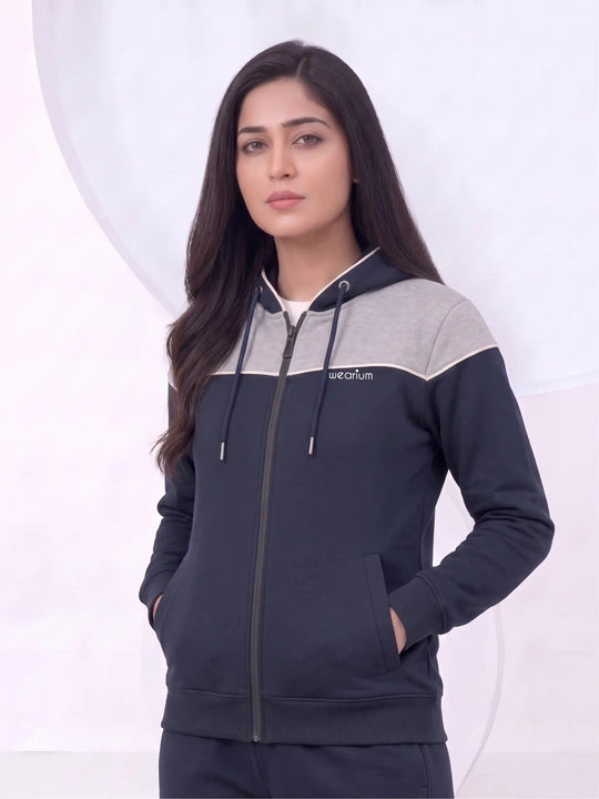 W - Monarch Zipper Premium Cotton – Blue & Silver