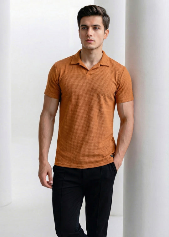 Imported Waffle Weave - Teal Polo