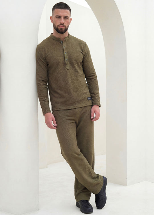 Khaki Henley Duo by Wearium