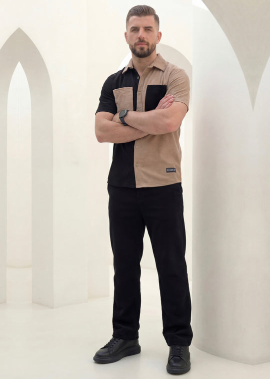 Dune Split - Khaki/Black Premium Safari Suit