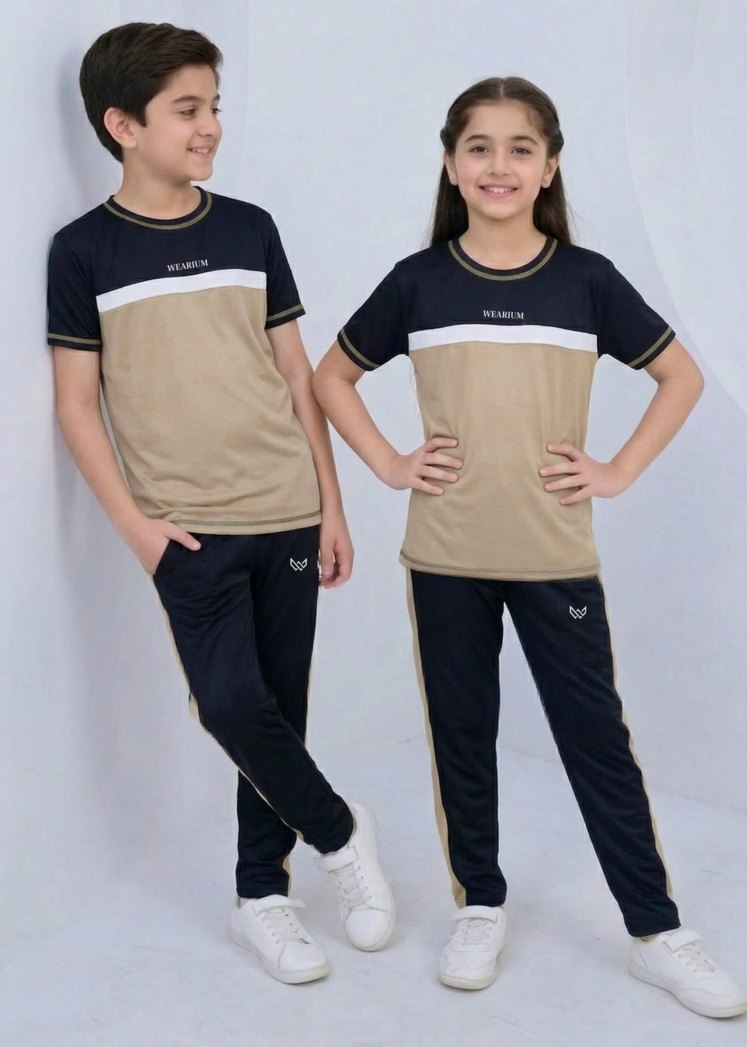 Tan Trimmed 5 Thread - Kids Dri-Fit