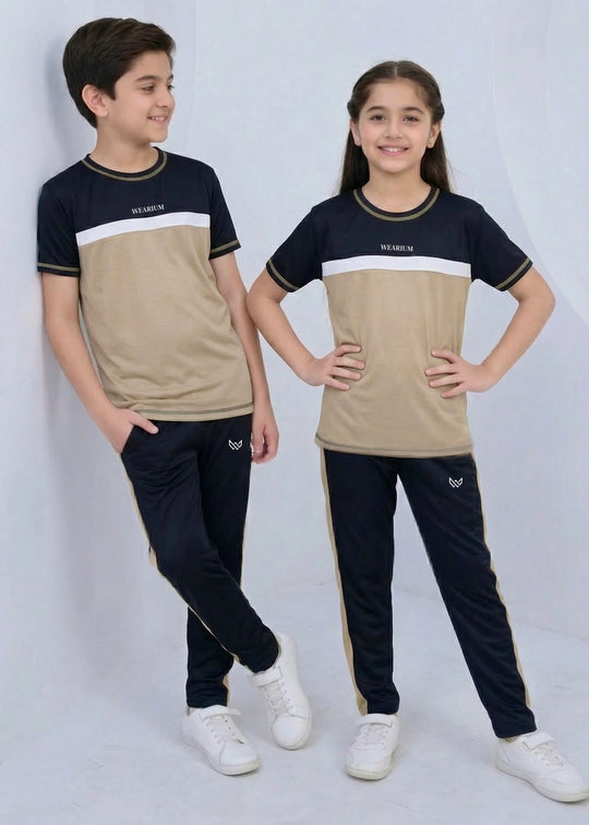 Tan Trimmed 5 Thread - Kids Dri-Fit