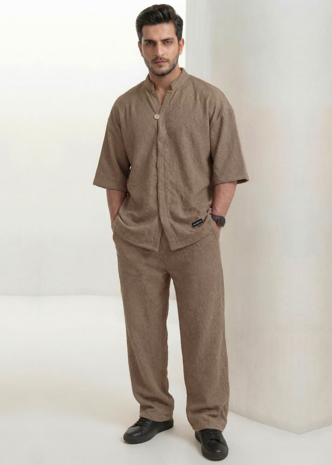 Mocha Box-Knit - Premium Co-ord Set