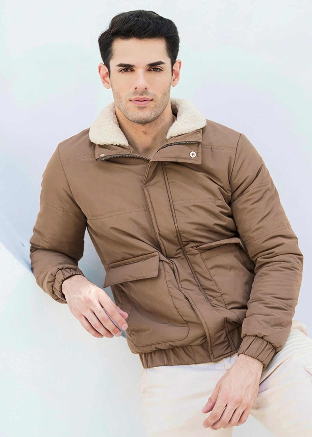 Camel Sherpa Sheild Jacket - Twin Needle