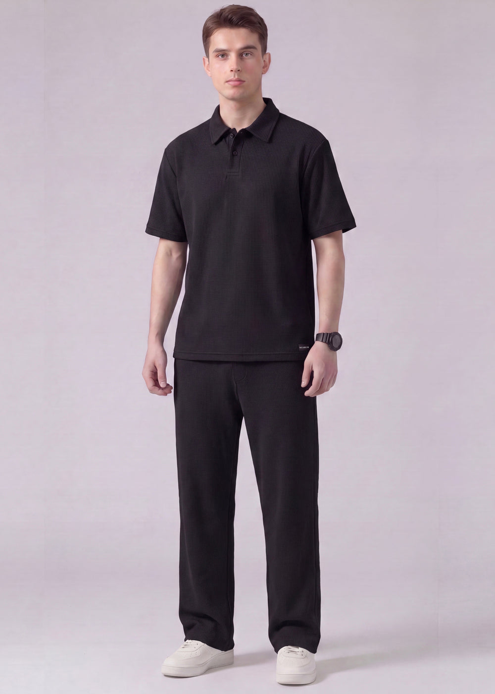 Black WK - Premium Waffle Knit Twinset
