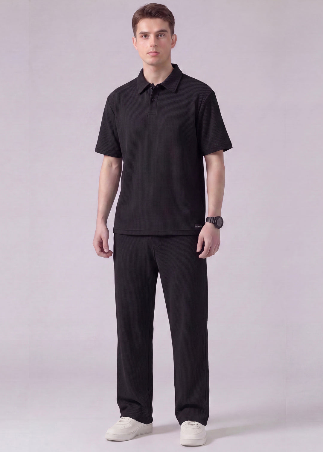 Black WK - Premium Waffle Knit Twinset