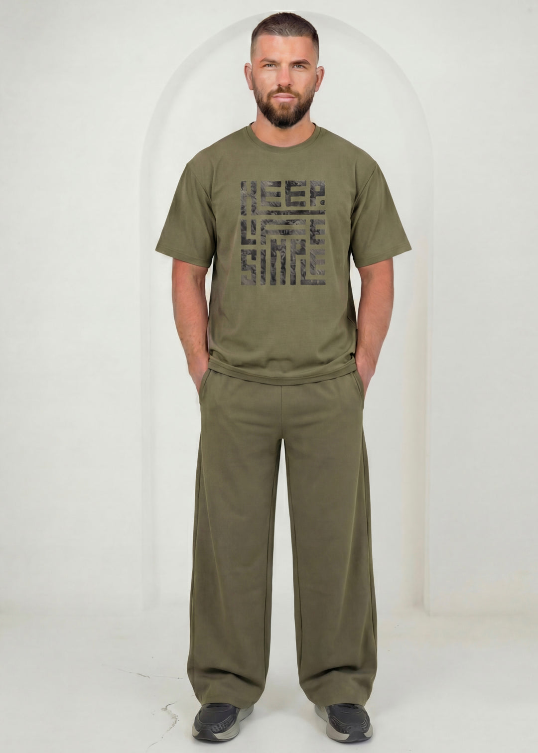 Premium Blockprint Co-ord - Olive Lounge Set