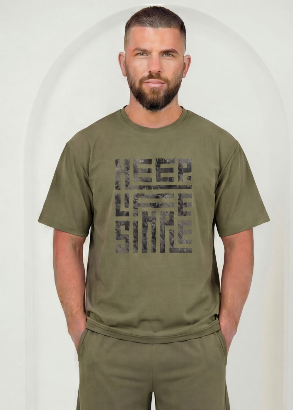 Premium Blockprint Co-ord - Olive Lounge Set