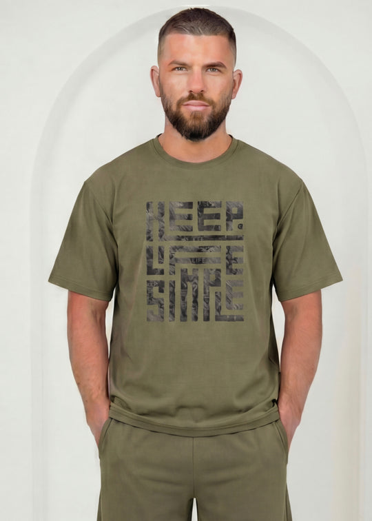 Premium Blockprint Co-ord - Olive Lounge Set