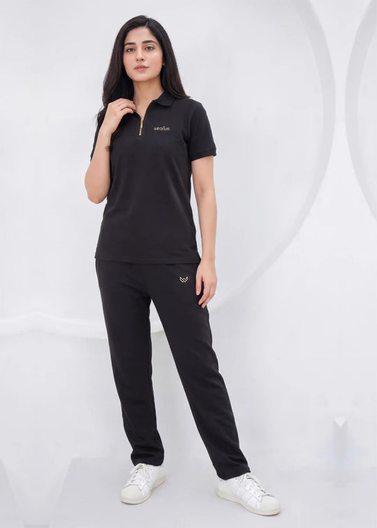 Women's/Black Boss - Premium Cotton Polo Twinset