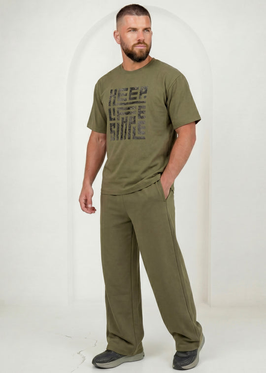 Premium Blockprint Co-ord - Olive Lounge Set