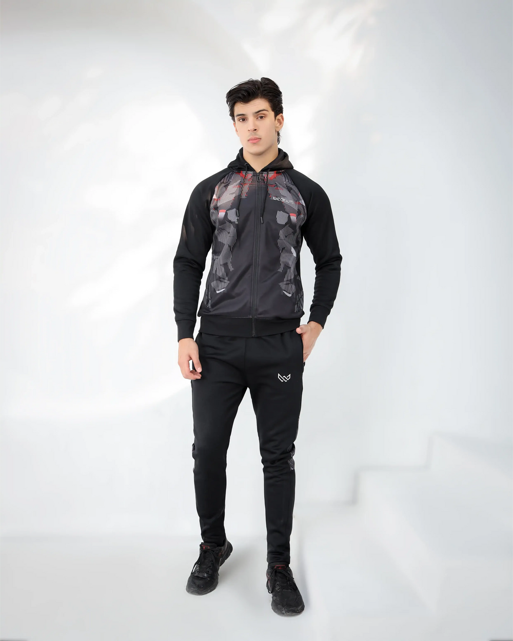 Men's phantom zipper hoodie tracksuit