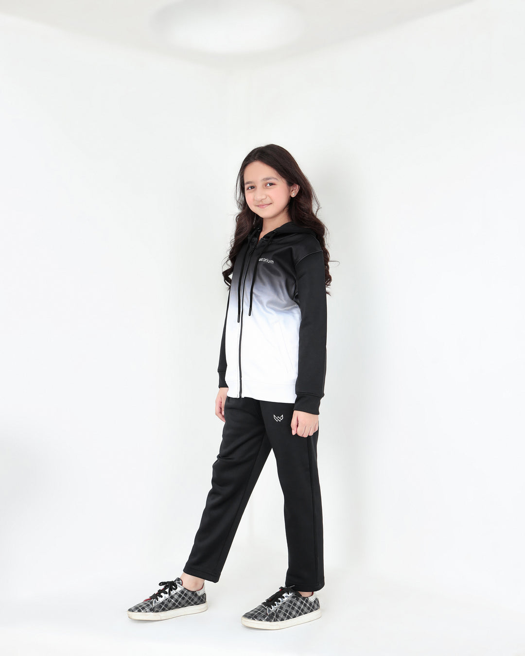 winter black white tracksuit kids