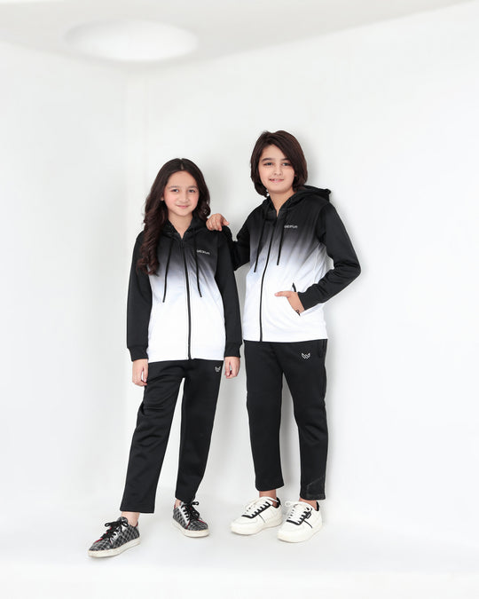 Kids black and white winter tracksuit