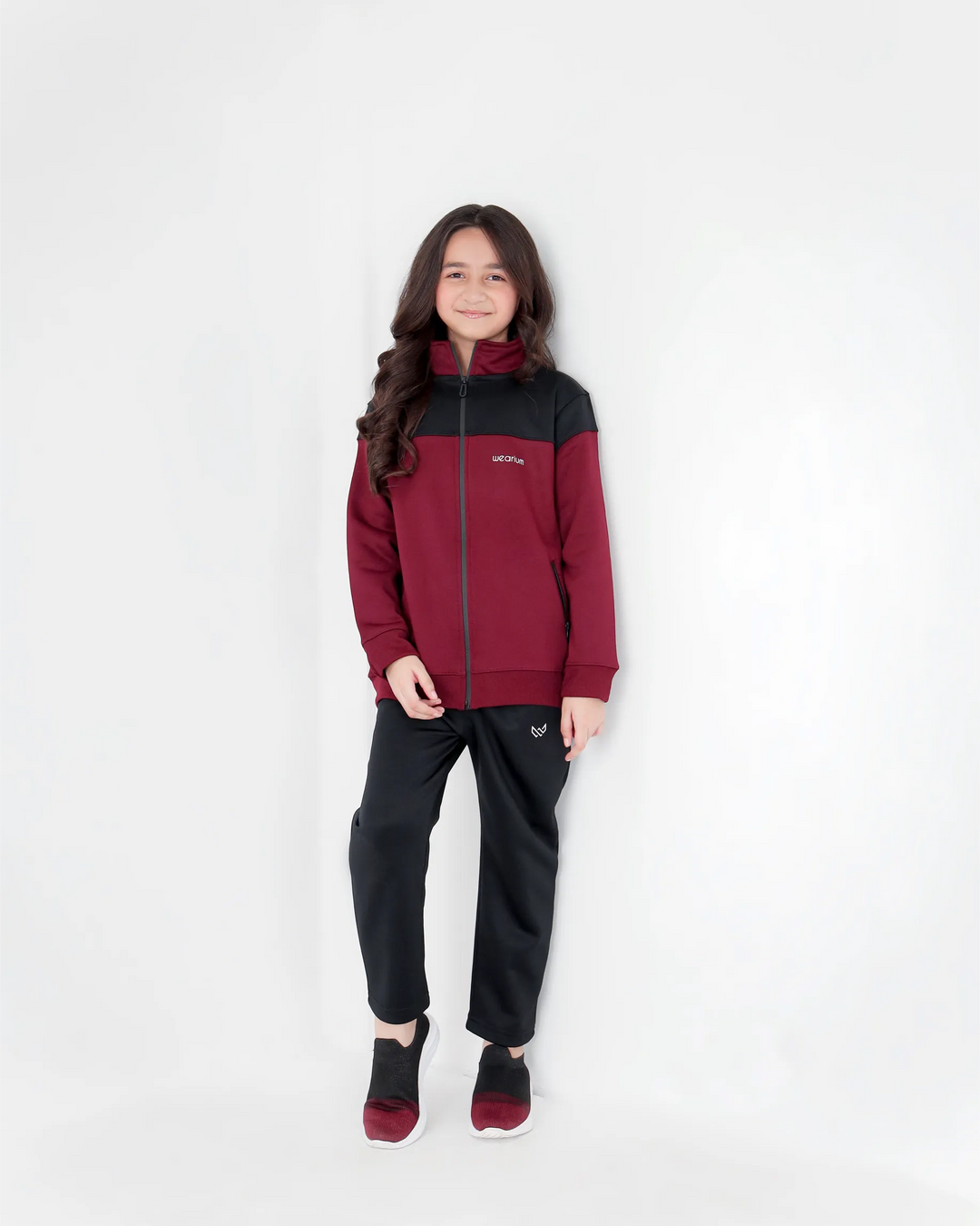 kids maroon winter tracksuit