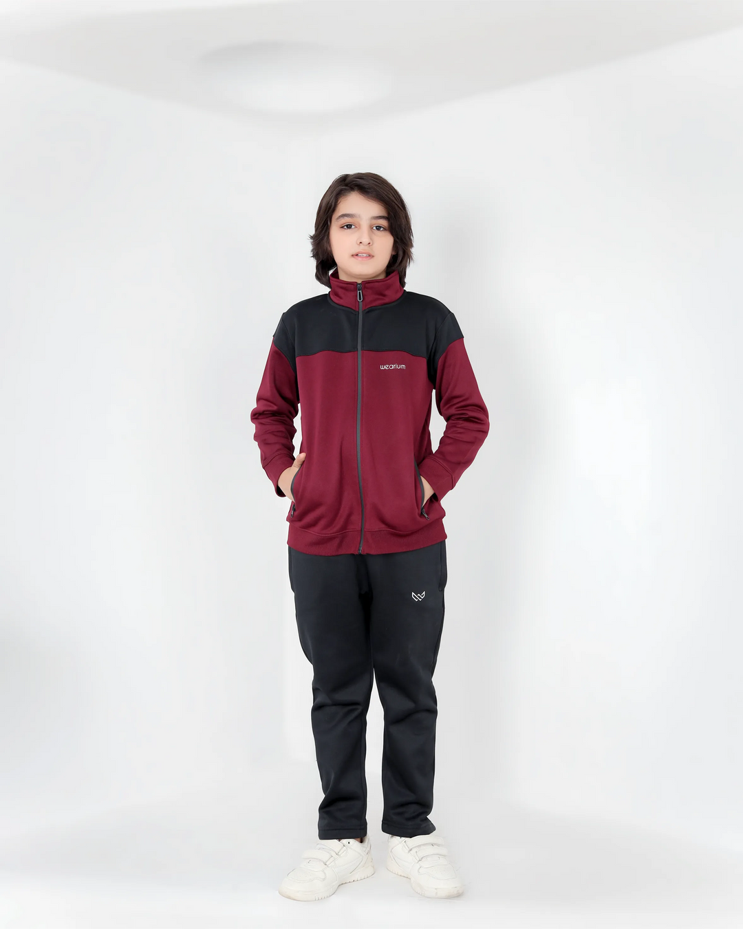 Warm maroon tracksuit for kids