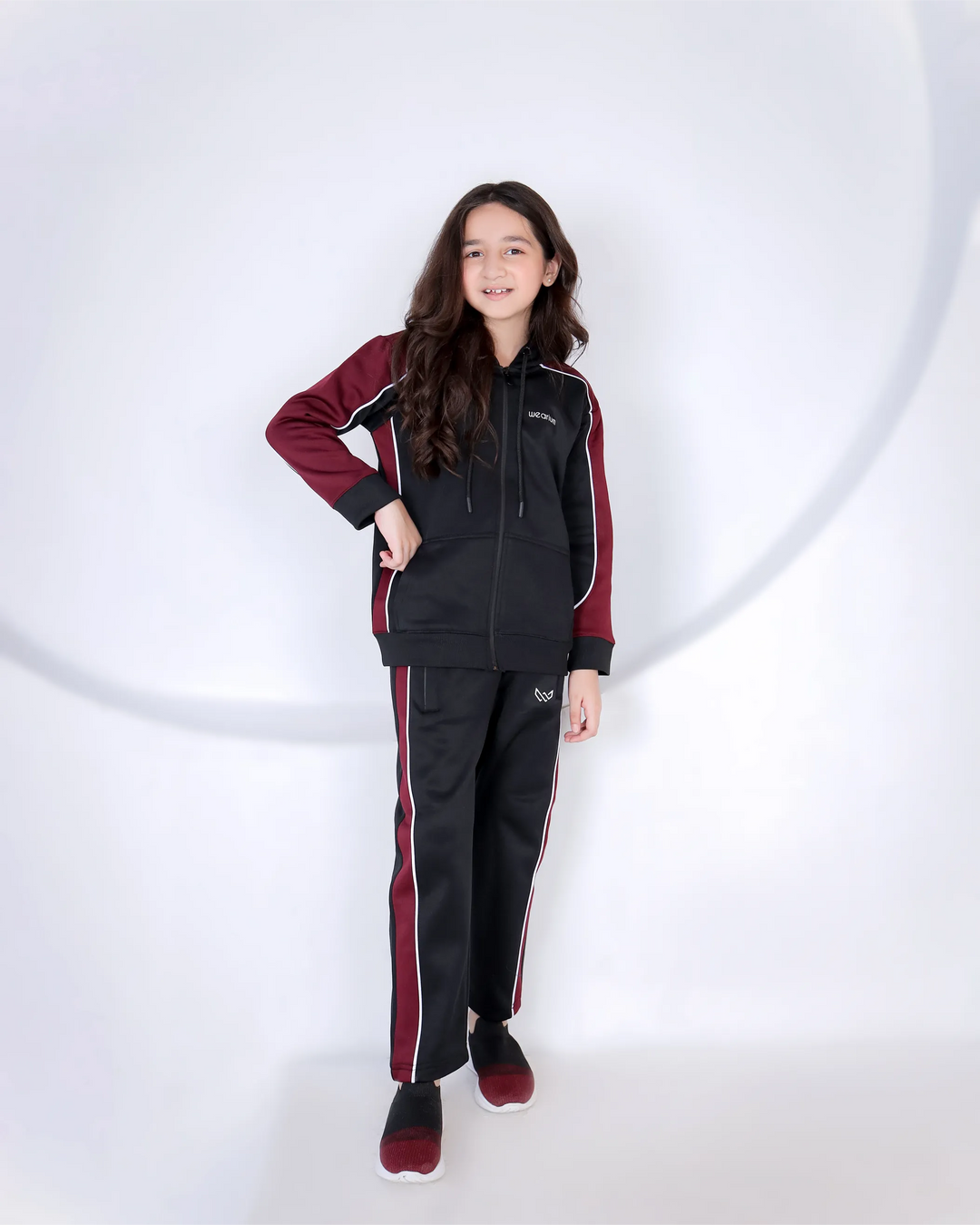 warm maroon winter suit for kids