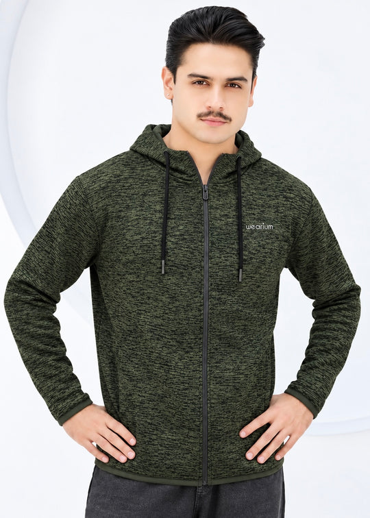 Olive Textured  Roma - Hoodie