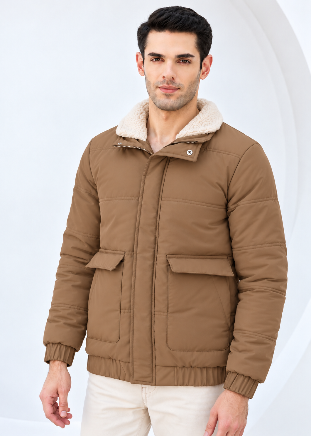 Camel Sherpa Sheild Jacket - Twin Needle