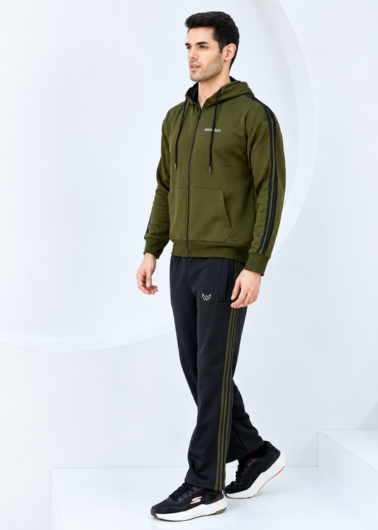 Olive Black Tri-Liner - Winter Tracksuit