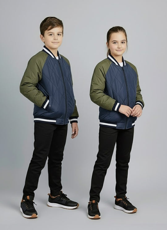 Olive Aura Bomber Jacket - Kids
