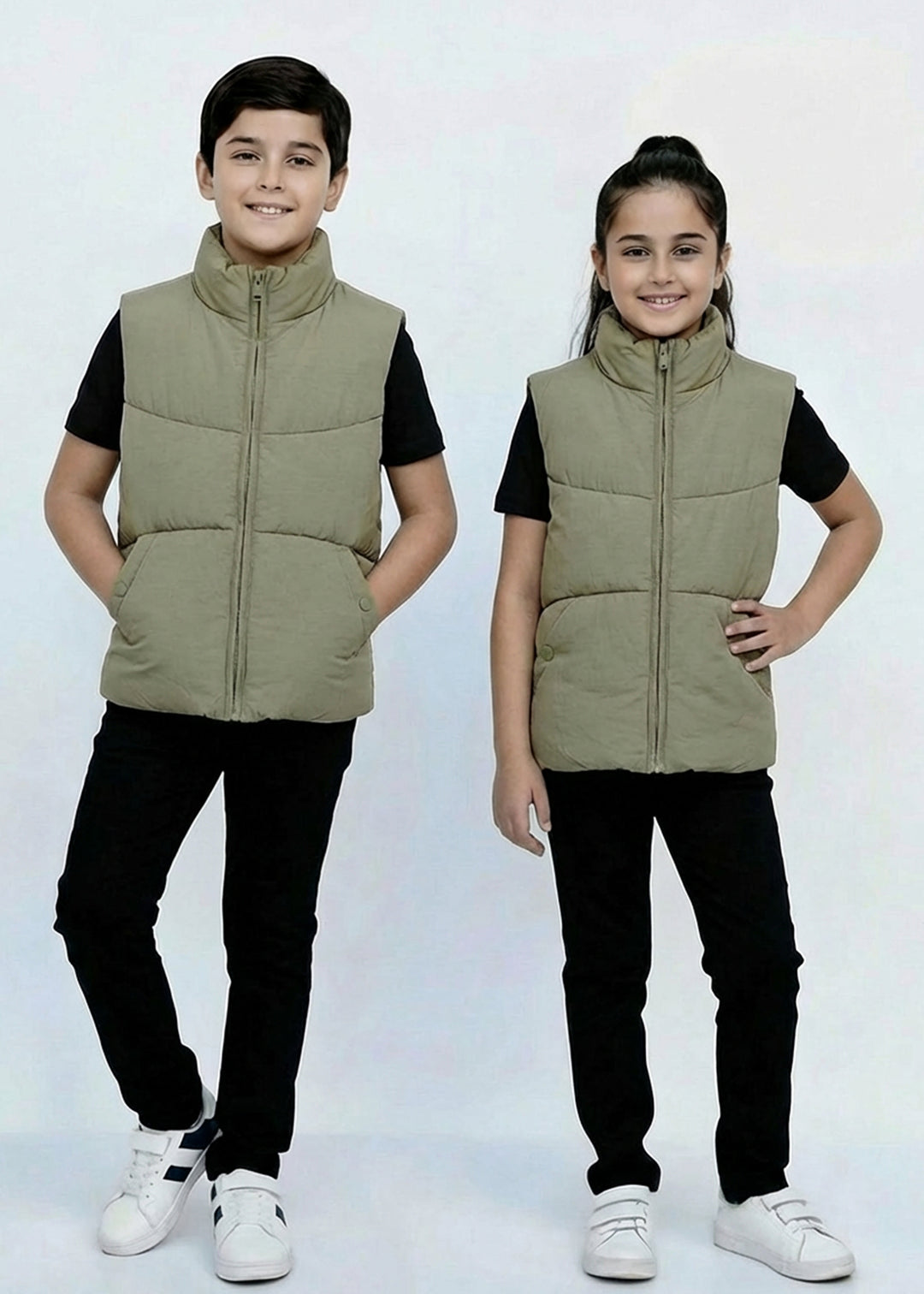 Sage Green Puffer Jacket - Kids