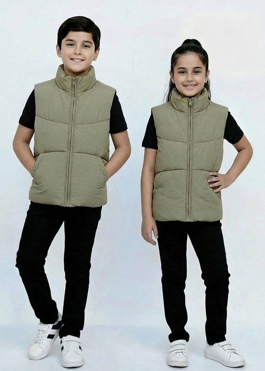 Sage Green Puffer Jacket - Kids